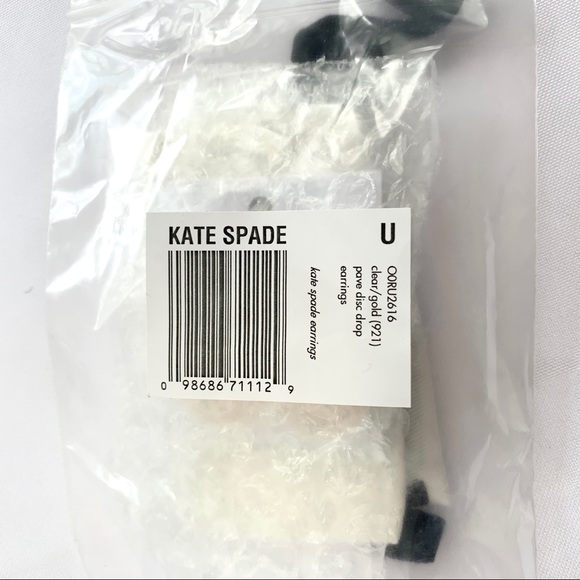 NWT Kate Spade elegant pave disc drop earrings - Picture 6 of 6